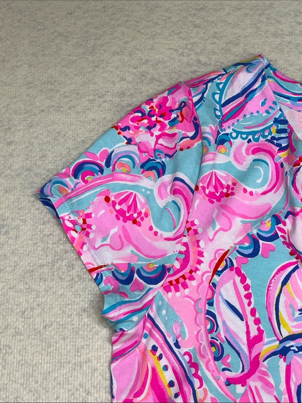 Lilly Pulitzer-“Sophiletta” UPF 50+ Dress in vibrant pink & blue print-XL - Picture 5 of 8